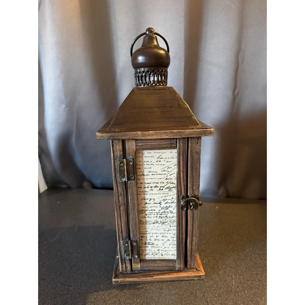 Vintage/French Rustic Style Lantern Box with Glass And latch